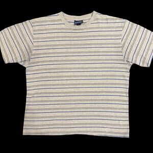 Vintage Puritan Striped T Shirt Blue Gray Short Sleeve Tee Mens Large